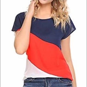Red white and Blue top